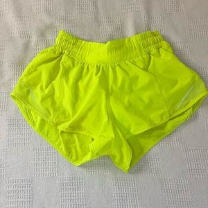 Lululemon electric yellow hottie hot shorts